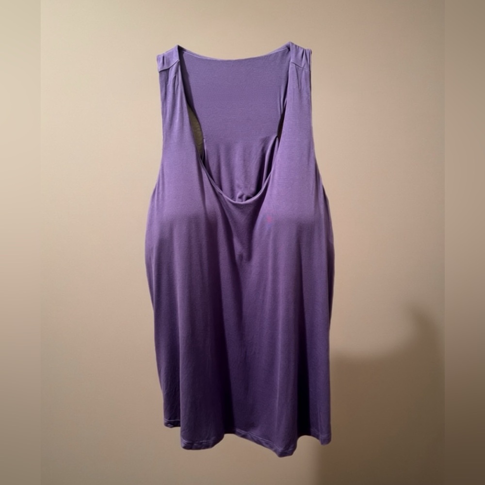 Soma Purple Sleeveless Tank Top w/ Built-In Bra & Removable Cups | XL